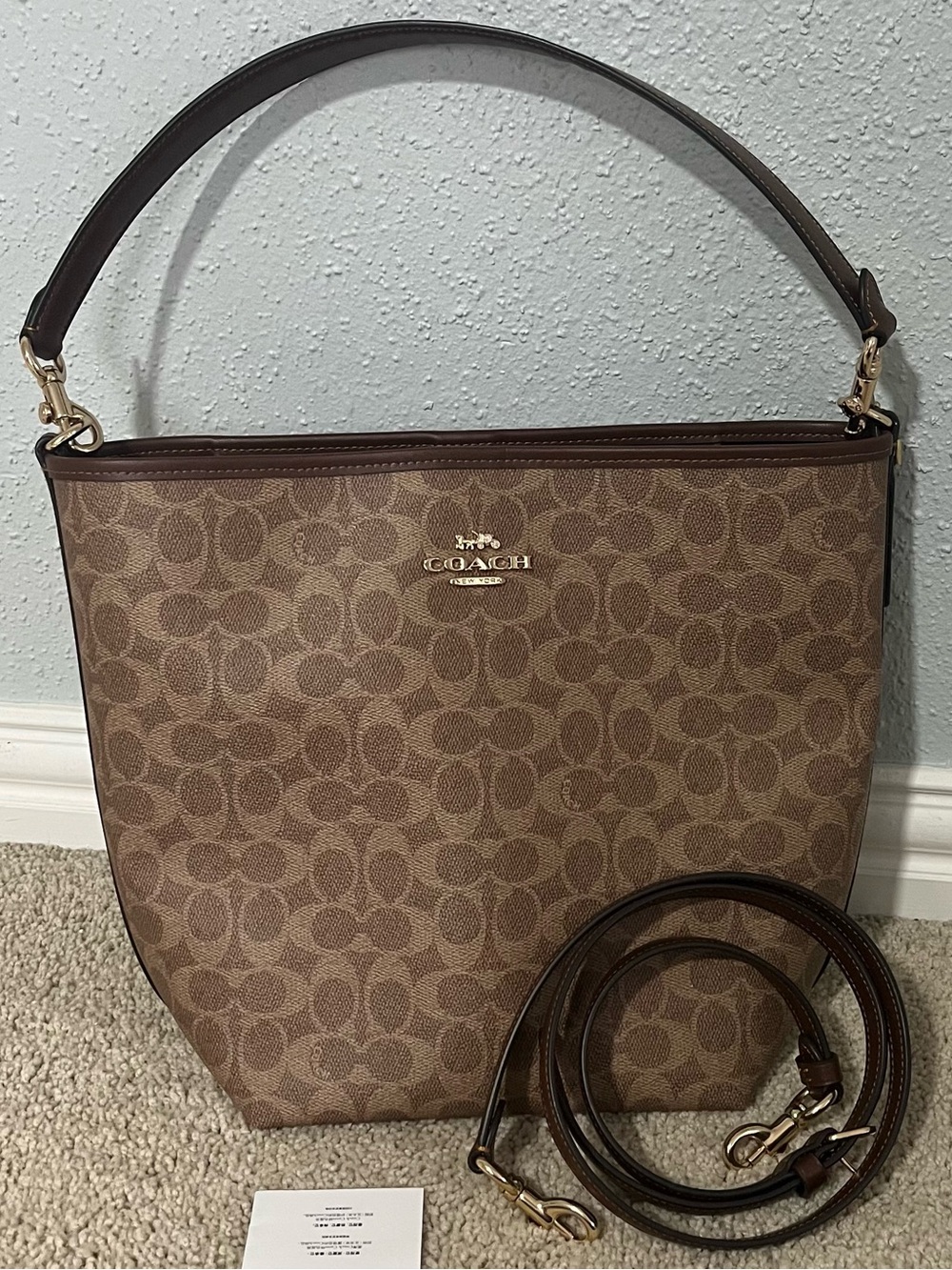 Coach Brown Signature Shoulder Tote - Picture 5 of 5